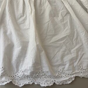Twin eyelet ruffled cotton bed skirt